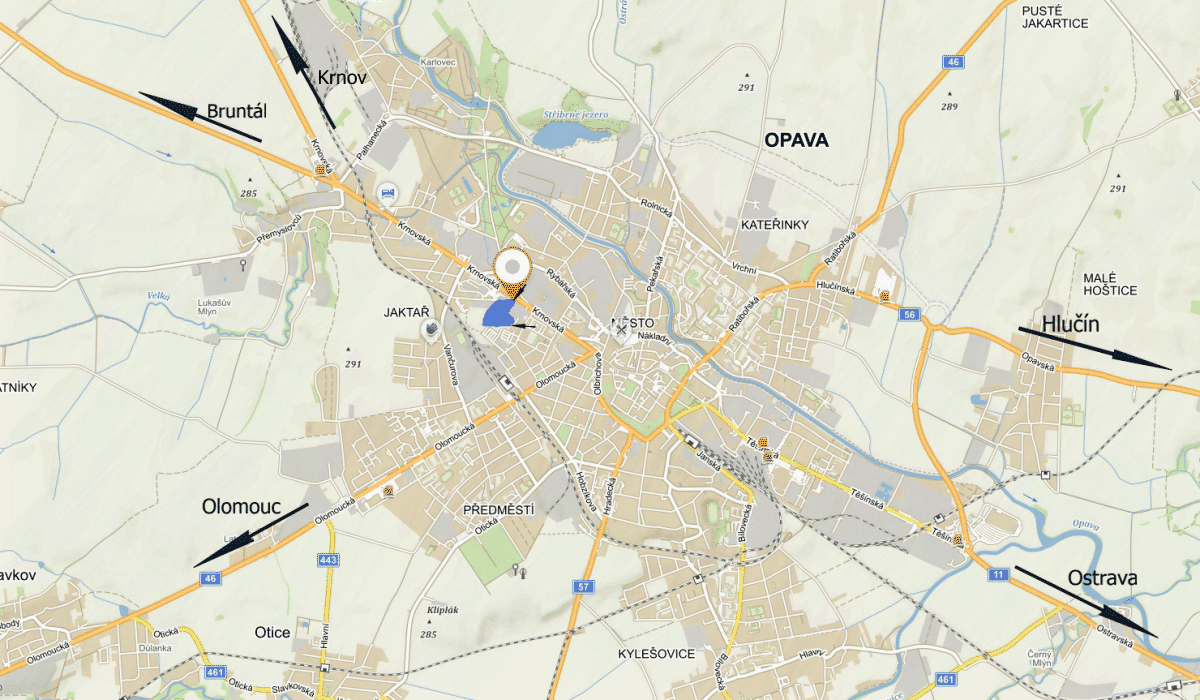 mapa pjezdu do Firmy Ganeko